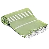 Turquoise Home - Großes türkisches Pestemal Badetuch Hamamtuch Saunatuch XXL Badetuch 100 x 180 cm Sauna Spa Yoga Strand Picnic dünn und leicht (olivgrün, 1)