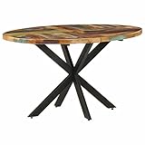 BULANED Esstisch, Esszimmertisch, Baumkantentisch, Dining Tables, Esszimmermöbel, Küchentisch, 140x80x75 cm Altholz Massiv