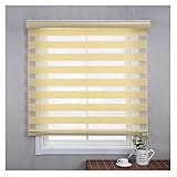 PHLEPS Doppelrollo Tag Und Nacht Rollo Vorhang,Tag- Und Nachtjalousien - - Verdunkelungs- Und Durchscheinende Rollos for Fenster - Doppellagige Stoffjalousie (Color : Yellow, Size : 0.5x1.65m)