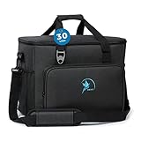 Obics Kühltasche Gross Kühlbox 30L Schwarz Thermotasche für Essen auf der Arbeit Isotasche für Herren und Damen Cool Bag für Meal prep für unterwegs faltbar mit Fächer Outdoor Tasche für Fahrrad