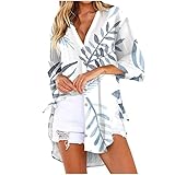 Damen Basic Shirt Top Klassisch Lässige Elegant Bluse Oberteil Bluse Spitzenbluse Rundhals Asymmetrisch Oberteile Langarmshirt Frauen Casual Bluse Tops Tunica Blusentops,Royal Blue,XXL