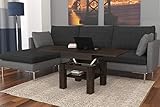 Mazzoni Design Couchtisch Tisch Cleo höhenverstellbar 57 / 69cm ausziehbar 75 / 150cm Esstisch (Walnuss Wenge)