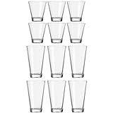 Leonardo Ciao Trink-Glas, Trink-Becher aus Glas, spülmaschinengeeignete Wasser-Gläser, 12er Set, 215 ml und 300 ml, 020486