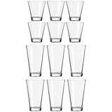 Leonardo Ciao Trink-Glas, Trink-Becher aus Glas, spülmaschinengeeignete Wasser-Gläser, 12er Set, 215 ml und 300 ml, 020486