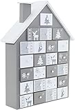 CREOFANT Handgefertigter Adventskalender Holz-Haus mit 24 Laden zum selbst Befüllen Geschenk Weihnachten Verpacken Schenken