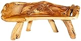 Windalf Lounge Sitzbank mit Delfinen ARTHAMIR 157 cm Wohlfühl Holzbank Handarbeit aus Wurzelholz