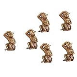 BESPORTBLE 6 Stück Dekorative Affen-Ornamente Outdoor-Geschenke Kleine Tierspielzeuge Auto Mini-Kühlschrank „See No Evil“-Skulptur Mini-Tier-Retro-Affenfiguren Messing-Tierschmuck