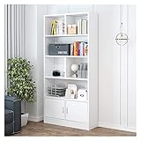 Aktenschrank, Bücherregal, Holz-Informationsschrank mit Schloss, Büro-Bücherregal, raumhohe Kombinations-Aktenschrank YIJIAN (Größe : 60x24x178cm warm White+Door)