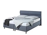 Maintal Boxspringbett Filipo, 100 x 200 cm, Stoff, Tonnentaschenfederkern Matratze h3, Blau