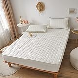 JIANINGHOME Matratzen-Bett-Schoner mit Spannumrandung |Auch für Boxspring-Betten und Wasser-Betten geeignet | Microfaser | 100% Polyester | Matratzen-Auflage,180x200+25cm