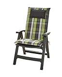 Homeoutfit24 Gartenstuhlauflagen Hochlehner, 4er Set, Made in Europe, Gartenstühle Sitzauflagen, Gartenstuhlauflagen, Sitzkissen, Polsterauflagen UV-Beständig, Sitzkissen, Hochlehner Auflagen