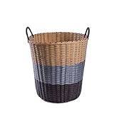 XENITE Wäschekorb, Wäsche-Organizer, Korb aus Kunststoff, Rattan, faltbar, groß, for schmutzige Kleidung, Spielzeug, Obst, Aufbewahrungskorb for Zuhause, tragbar, Aufbewahrungsbehälter for Kleinigkeit