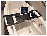 Badezimmertablett Badewannenständer Badewanne Teleskopregal Board Multifunktion Badewannentisch Badewannenbrücke Faltbare Badewannenabdeckung Badewannenablage (Farbe: Weiß) (Schwarz)