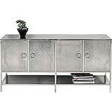 Kare 81564 Design Sideboard Moonscape, silbernes Sideboard, glas Sideboard, modernes Sideboard, (H/B/T) 80x155,5x42cm