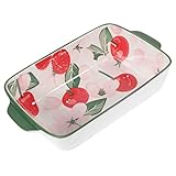 OUSIKA 1 STÜCK Amphore Quadratische Auflaufform Kuchendekorationsset Nachmittagstee-Set Keramikschale Auflauf Ofenform Brotform Keramik-Lebensmitteltablett Praktische rechteckige Schüssel Keramikgesch