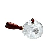 HANABASS Glas-Set Glas-Wasserkocher Klarer Teekessel Teekanne Japanischer Teebereiter Porzellan-Glas-Teekanne Chinesischer Stil Teekanne Wasserglas Holzgriff Teekannenauslauf