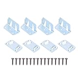 Dyneqo Bettgitterhalterungen, 4er-Set, Tragbar, Edelstahl, Robuste Bettrahmen-Hardware, Bettgitterbeschläge, Holz-Bettrahmenverbinder