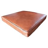 Antic Braun Echtleder Sitzkissen Lederkissen Sitzpolster fur Sessel Stuhle Echt Leder Kissen Sitzauflage Auflage Glatt Modell (B-60 x T-50 cm)