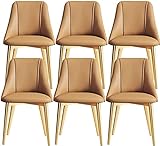 HAVMAK Esszimmerstühlen für die Küche 6er-Set Küchen-Esszimmerstühle, moderner Wohnzimmer-Schlafzimmer-Frisiertisch-Theken-Büro-Empfangsstuhl mit Metallbeinen aus Karbonstahl (Color : Camel)