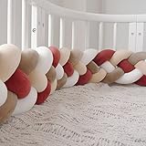 Bettschlange Geflochten, Bettschlange,kopfschutz Gestrickt Knotenkissen Ideal Als Bettumrandung Kantenschutz Bettrolle Stillkissen Zierkissen Bettkissen Sofakissen für Schlafzimmer Wohnzimmer