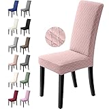 BalladHome Stuhlhussen 6er Set Stretch Stuhlbezug Stuhlüberzug Esszimmerstühle Bezug Universale Elastische Hussen waschbar Abnehmba für Hotel, Bankett, Büro, Partys Deko (6 Stück, Pink)-L