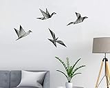 Vögel 4 Stück Wanddeko Wanddekoration Vögel Deko Birds Wooden Wall Decoration Origami Wall Art Geometrische Ornamente Minimalistische Wandkunst Hängende Dekoration