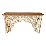 Orientalische Konsole Sideboard Zhora klein 150 cm | Orient Vintage Konsolentisch orientalisch handgeschnitzt | Landhaus Anrichte aus Holz massiv | Asiatische Deko Möbel aus Indien