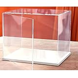 Aufklappbare Vitrine aus Durchsichtigem Acryl Zum Zusammenbauen der Thekenbox Mit Weißem Boden für Display-Durchsichtige Vitrine, Staubdichte Vitrine für Actionfiguren, Spielzeug (20x10x15CM)