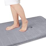 Yimobra rutschfest Memory-Schaumstoff Badematte, 92 x 61cm, Super Wasseraufnahme, Weich, Bequem, Maschinenwaschbar, Einfach Zu Trocknen für Badezimmerteppiche, Grau