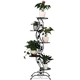 Pflanzenregal Outdoor - Blumenständer Metall, 5-stufiges Blumenständer-Pflanzenpräsentationsregal, Robustes Vintage-Pflanzenlagerregal Aus Metall, Mehrschichtiges Blumenpräsentationsregal ( Color : Bl
