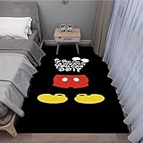 PUREUV Anime Micky Maus Kinderteppich, Schlafzimmer, Haus, Wohnzimmer Teppich, Hochzeit Fußmatte, Rutschfester Teppich Geschenke A27 120×180Cm