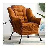 GRFIT Chaiselongen Einzelsofa Freizeit Studentenwohnheim Sofa Lazy Sofa Stuhl Schlafzimmer Komfortlehne Liegesofa Einzelsofa mit Fußstützen fauler Bodenstuhl (Color : Bruin, Size : No Pedals)