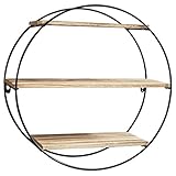 Wandabtrennung Regal 3 Etagen Geometrische Runde Wandregale Dekoratives Hängeregal Holz und Metall