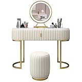 TEmkin Kommoden Weiß? Luxuriöser nordischer Schminktisch, Heimkommoden, moderner Schminkschrank, Schlafzimmermöbel, Schminktisch mit Schublade, Schminktisch (Farbe: Weiß, Größe: 120 cm) (Weiß 100 cm)