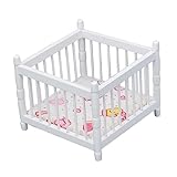 Toyvian Puppenhausmöbel Babypuppenmöbel Miniaturmöbel Babypuppenhaus Puppenhauszubehör Minibett Puppenhausmöbel Aus Holz Kinderzimmer Spielzeugzimmer Krippenstoff Weiß