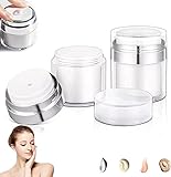 2Stück Airless Pumpe Tiegel,Creme Pumpspender Leer, Nachfüllbar Pump Behälter, Vakuum Kosmetikbehälter Nachfüllbare Airless Lotion Jar mit Deckel für Reisen