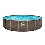 Swing Wicker Elite Frame Pool 4,88x1,22 Dark Double Rattan | Schwimmbecken | Aufstellbecken | Schneller Aufbau | Langlebig | Swimmingpool | Robust