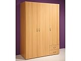 möbelando Kleiderschrank Schrank Schlafzimmerschrank Drehtürenschrank Hamina II Buche