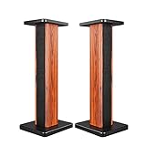 Lautsprecherständer Surround Sound Stand Boden Sound Stand Massivholz Bücherregal Box Stativ Sandbefüllbar HIFI Rack stabil und sturzsicher (Farbe: Braun, Größe: 70 cm)