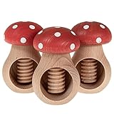 SIDCO Nussknacker Pilz 3 x Fliegenpilz Nussschraube rot Nussbrecher Schraubgewinde