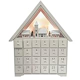 Weihnachts-Adventskalender 2023 Countdown-Ornament 24 Schubladen Weihnachts-Countdown-Blindbox Weihnachts-Hauskalender Aus Holz Beleuchtet