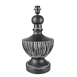 Clayre & Eef Lampenfuß Ø 24x47 cm Schwarz Kunststoff Rund Lampensockel