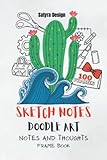 Sketch Notes & Doodle Art - Workbook - 100 Frames und Rahmen zum Gestalten: Buch zum Selbstgestalten, Malen, Zeichnen, Skizzieren für Doodles und Sketches