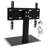Veemoon Tv-Ständer Tisch-Tv-Ständer Drehbare Tv-Halterung Tv-Regal Für Wand-Tv Verstellbares Tv-Regal Tv-Halter Wandverstellbare Regalhalterungen Eisen Schwarzer Tv-Ständer