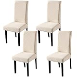 YISUN Universal Stretch Stuhlhussen 4er 6er Set Stuhlbezug für Stuhl Esszimmer (4er Set, Beige)