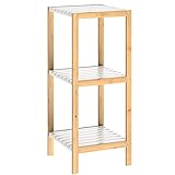 Casaria® Standregal Bambus 3 Ablagen 80x33x34 cm Holz Badezimmer Badregal Holzregal Badezimmerregal Küchenregal Bad Weiß