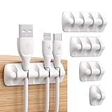 Syncwire Kabelclips Kabelhalter [5 Stück] Vielzwecke Kabelführung Kabel Organizer Set für Schreibtisch, Netzkabel, USB Ladekabel, Audiokabel, Ladekabeln usw. - Weiß