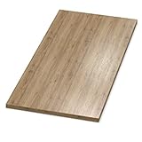 AUPROTEC Tischplatte 19mm Eiche Sanremo Classic 900 x 400 mm Holzplatte Dekor Spanplatte mit Umleimer ABS Kante Auswahl: 90 x 40 cm