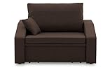 BETTSO -Sofa Sessel mit Schlaffunktion Schlafsessel Gästebett Klappsofa Bettfunktion mit Bettkasten Couch Sofagarnitur Salon Jugendzimmer - Rodrigo 90 Braun