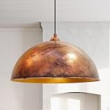 bamyum Hängelampe Esstisch Vintage Metall Ø 40 cm, Hängelampe Wohnzimmer E27, Hängeleuchte Copper, Pendelleuchte Esstisch, Deckenlampe Wohnzimmer große Hängeleuchte Küche Esstischlampe Wohnzimmerlampe